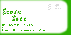 ervin molt business card